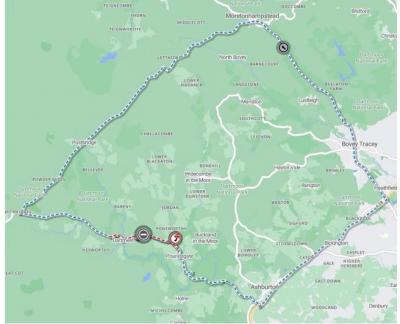 Road Closure - B3357 - Spitchwick to Dartmeet (Hexworthy Cross) Tues 16th Jan - Weds 24th Jan 